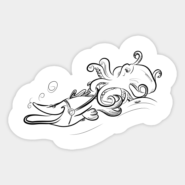 Undersea rodeo Sticker by Jason's Doodles